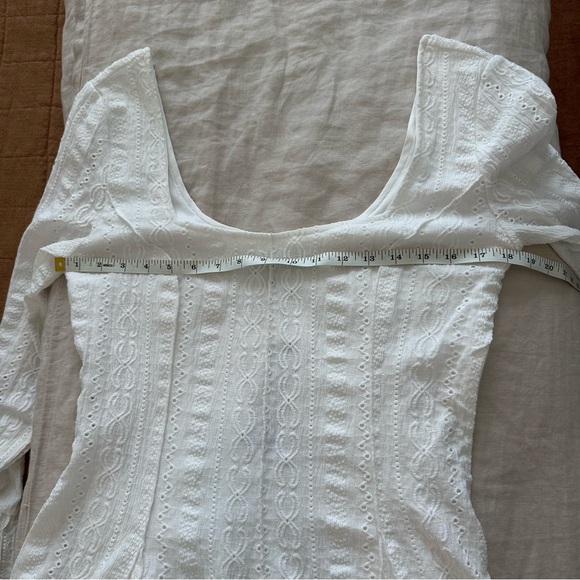 NWT Lulus Mirielle White Textured Long Sleeve Mini Dress - Picture 11 of 16